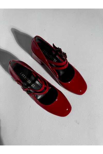 Eataly Shoes Pina Kırmızı Rugan Toka Detaylı Topuklu Ayakkabı