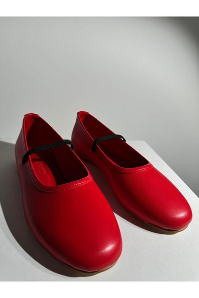 Eataly Shoes Еластична балерина Pola Red с детайли