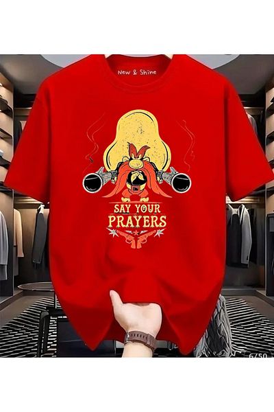 New Shine Looney Tunes Yosemite Sam Printed Large Size Oversize T-Shirt