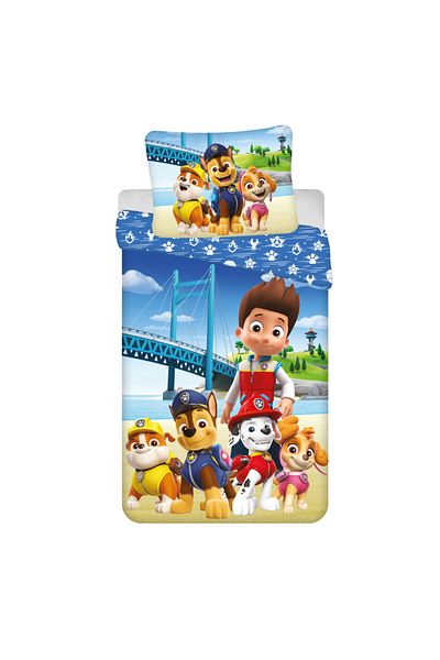 PAW PATROL Set 2 piese lenjerie de pat, Husa pilota, 140x200 cm, husa perna, 50x70 cm, Multicolor, Paw Patrol