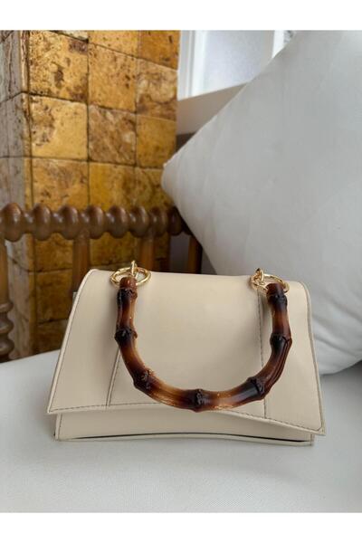 Eataly Shoes حقيبة ساندرا بمقبض خشبي باللون البيج