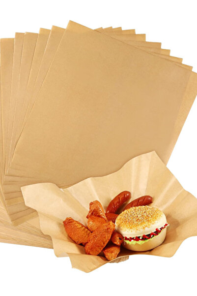 Dekals 100 Adet Kraft Amerikan Servis Kağıdı Runner Yağlı Sunum Kağıt 25x35