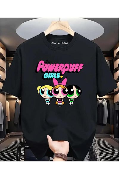New Shine Μπλουζάκι με στάμπα Powerpuff Girls μεγάλου μεγέθους