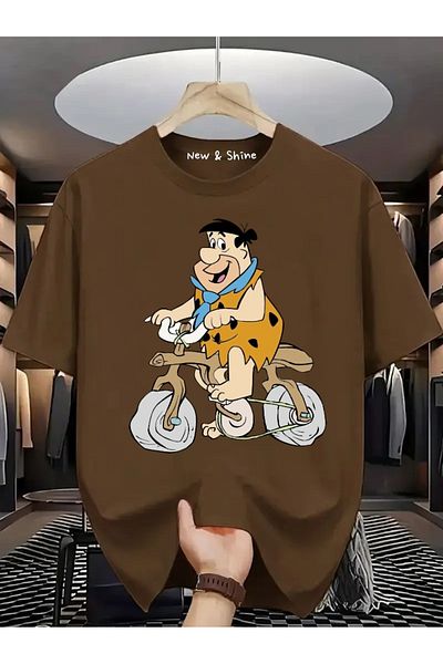 New Shine Μπλουζάκι με στάμπα Fred Flintstone μεγάλου μεγέθους