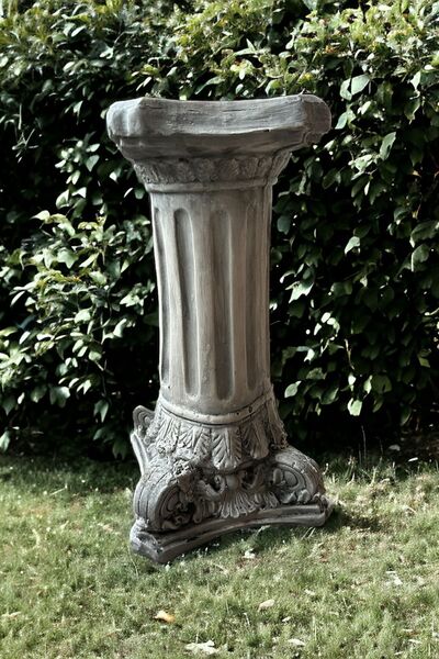 libre design Dekoratif 53cm Vernikli Gri Eskitme Roma Sütun Ev Balkon Bahçe D...