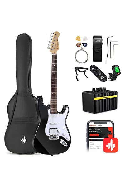 Donner DST-100B Elektro Gitar Seti (Siyah)