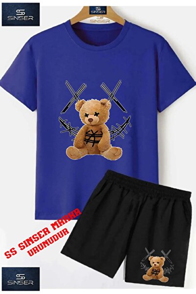 SS SİNSER Children's "Bear with Thread Carpi" Special Printed Crew Neck T-Shi...
