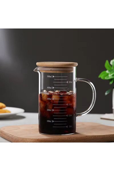 ABAREEK أكواب قياس زجاجية للاستخدام المنزلي سعة 500 مل