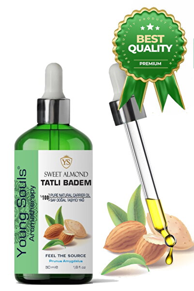 YOUNG SOULS Sweet Almond Carrier Oil ( Cold Pressed ) Tatlı Badem Bitkisel Ta...