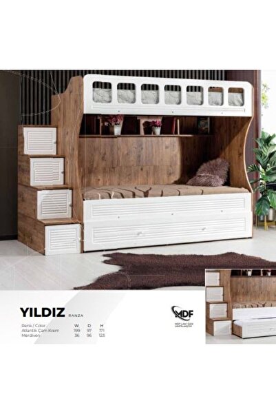 AYDINEV YILDIZ MDF MERDİVENLİ ÜÇÜZ RANZA