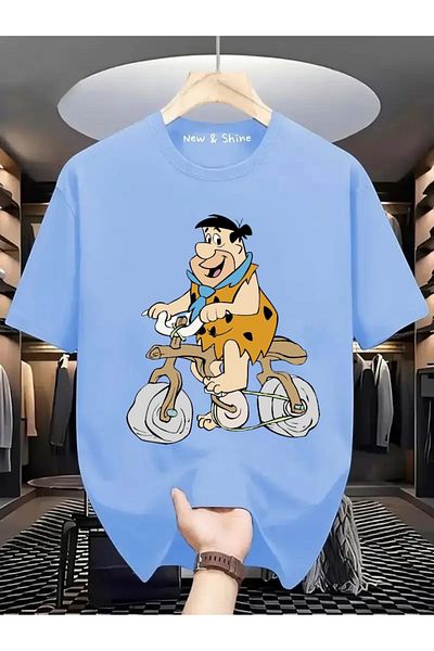 New Shine Μπλουζάκι με στάμπα Fred Flintstone μεγάλου μεγέθους