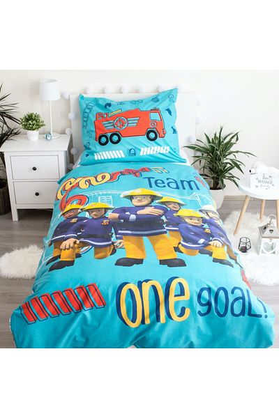 Fireman Sam Bedding set, Duvet cover, 140x200 cm, pillowcase, 70x90 cm, Multicolor, Fireman Sam