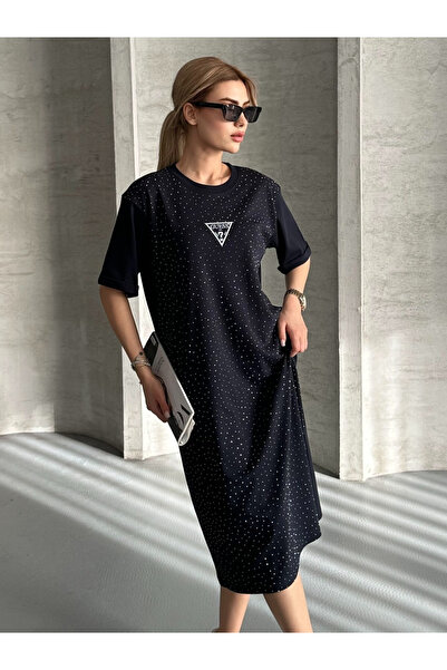 MODA Elbise Abiye Taşlı Günlük Yazlık Gece Davet Pamuklu