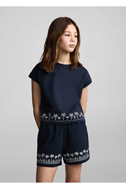 MANGO Kids İşlemeli kısa kollu tişört