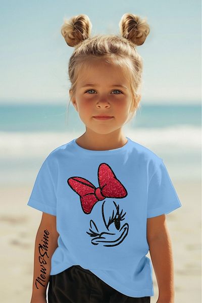 New Shine 1 tricou este un cadou pentru achiziții de 6 și peste în coș - Tricou pentru copii oversize imprimat Daisy Duck