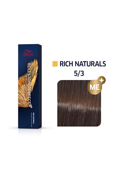 Wella Professionals Vopsea permanenta Wella Professionals Koleston Perfect Me+ 5/3 - castaniu deschis auriu , 60ml