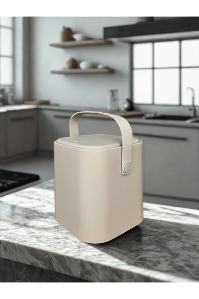 Luna Kapaklı Tutma Saplı Tezgah Üstü Sihirli Çöp Kovası | İç Kovalı Pratik Çöp Kutusu