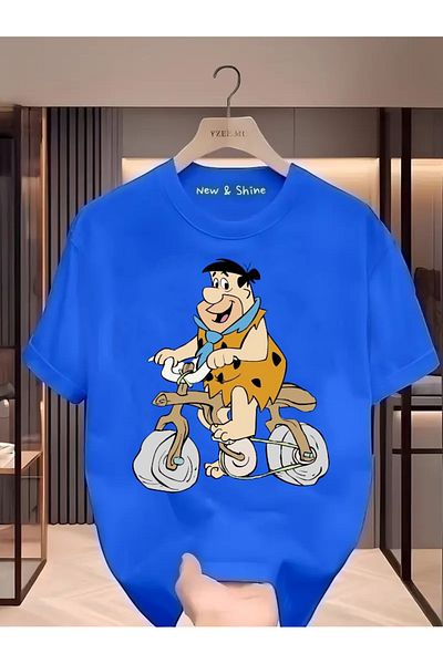 New Shine Μπλουζάκι με στάμπα Fred Flintstone μεγάλου μεγέθους