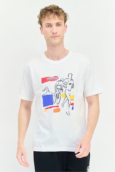New Balance Men Sportswear Fit Short Sleeve Outdoor T Shirt, White