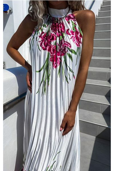 Supremacy Satin Fabric Pleated Dress