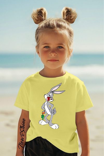 New Shine 1 tricou este un cadou pentru achiziții de 6 și mai sus în coș - Tricou pentru copii oversize imprimat Bugs Bunny