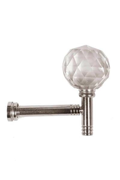 abnturk Gerçek Kristal Topuz Perde Kancası 4cm Kesme Kristal Krom Renso Perde...