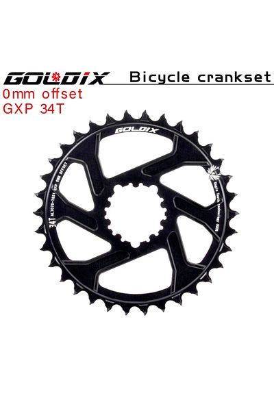 GOLDIX 0 degree 34T GOLDIX MTB Bicycle Chainring Narrow Wide Mountain Bike Chainwheel 30T 32T 34T 36T 38T