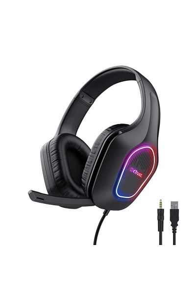 Trust Wired headphones LED GXT 416 Zirox, with microphone, 3.5mm interface, USB-A, frequency response 2