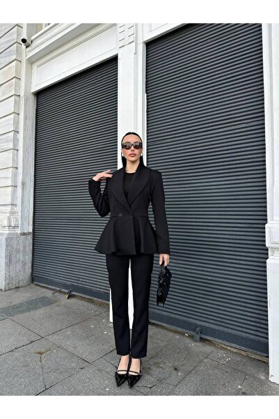 MODAGK بدلة بليزر وسروال بتصميم مزدوج للنساء