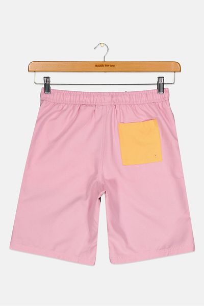 Reebok Kids Boy Brand Logo Swimwear Board Shorts, Pink