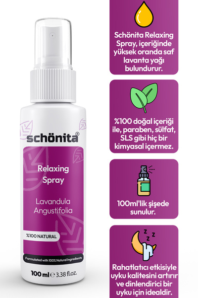 SCHÖNİTA Lavanta Yağı İçerikli Lavanta Uyku ve Yastık Spreyi - Lavender Sleep...