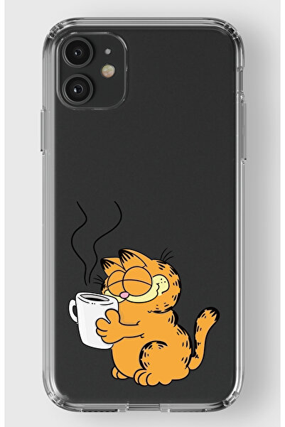 moonset Iphone 11 Uyumlu Garfield Tasarımlı Baskılı Şeffaf Telefon Kılıfı