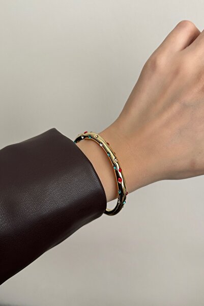 Okko Store الصلب العظام الملونة حجر الصفد سوار