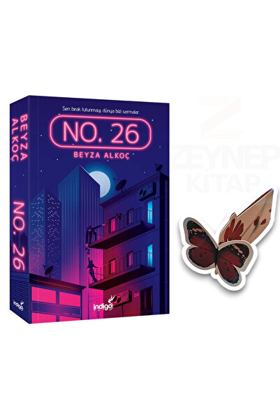 İndigo Kitap No26(KARTON KAPAK)Özel Tasarım Kelebek Ayraç Hediye