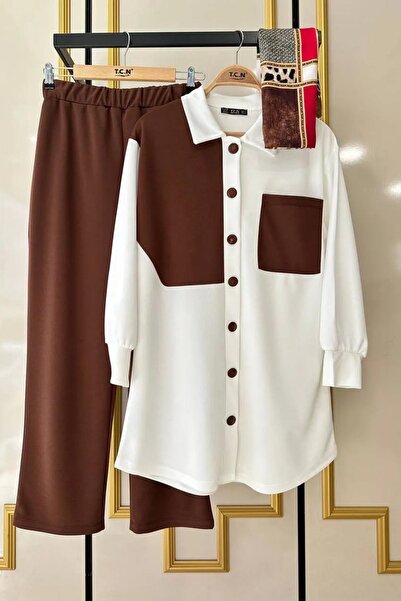 Mercan Part Detail Scuba Crepe Fabric Set of 2