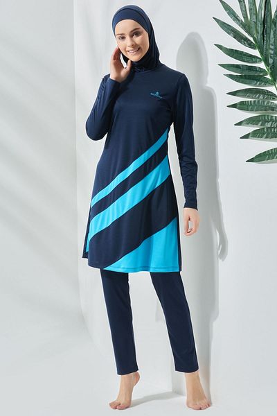 C&City Πλήρως καλυμμένο μαγιό Hijab C11020 Σκούρο Ναυτικό Μπλε
