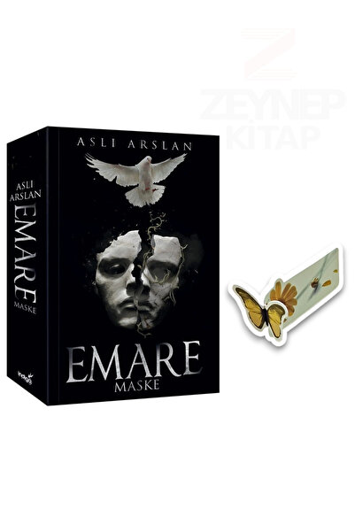 İndigo Kitap Emare Maske(KARTON KAPAK)Özel Tasarım Kelebek Ayraç Hediye