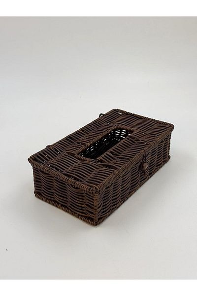 DERİK Htsp Wicker Look Plastic Braided Napkin Holder – Stylish and Durable for Tableware and Kitchen