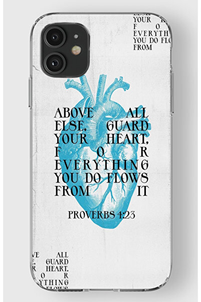 moonset Iphone 11 Uyumlu Kalp Kolaj Tasarımlı Baskılı Şeffaf Telefon Kılıfı