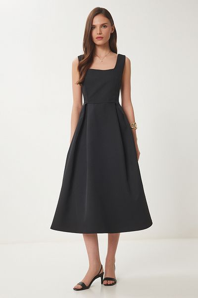 Lovelyİstanbul Φόρεμα A-Line Midi Woven ΜΑΥΡΟ LWF0026