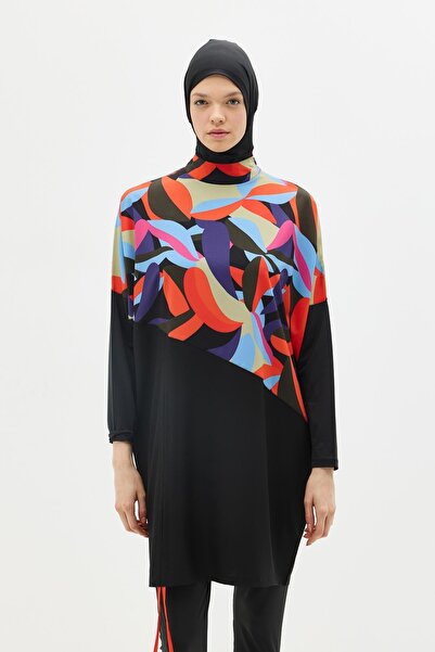 C&City Μαγιό Hijab 4 τεμαχίων με μοτίβο χαλαρή εφαρμογή 6297 Navy Blue/Μαύρο