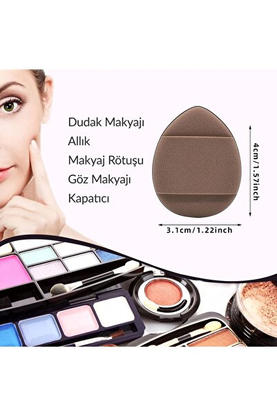 Luxmon 4lü Mini Parmak Makyaj Süngeri Kapatıcı - Pudra - Allık Renkli