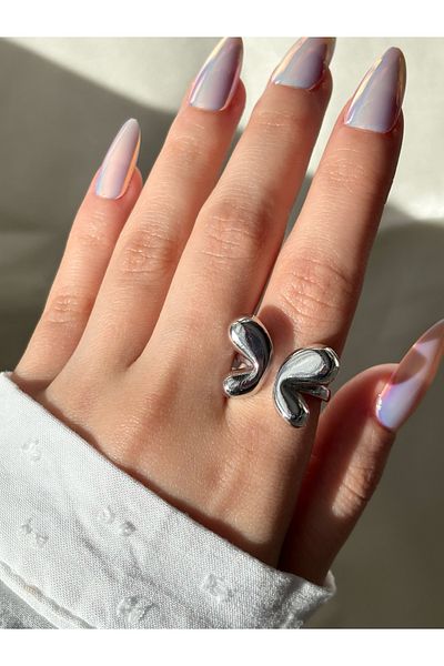 Eylülün Takısı Women's Silver Color Pinterest Butterfly Ring