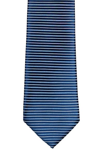 1001 Kravat 7 cm Wide Parallel Stripes Blue Color Thin Tie