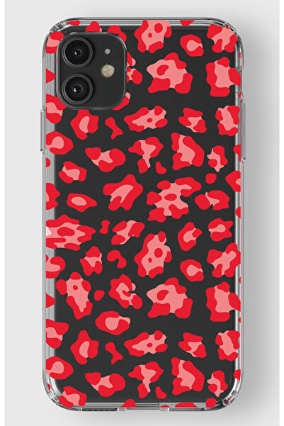 moonset Iphone 11 Uyumlu Leopar Desen Tasarımlı Baskılı Şeffaf Telefon Kılıfı