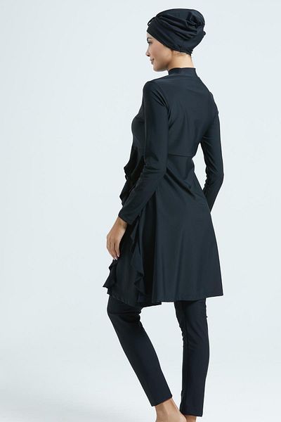 C&City Ολόσωμο μαγιό Hijab 4 τεμαχίων 4051 Μαύρο