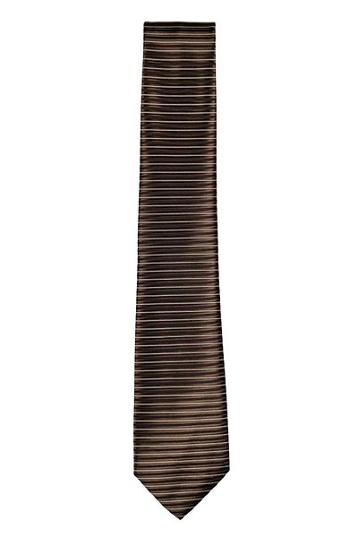 1001 Kravat 7 cm Wide Brown Thin Tie with Transverse Stripes