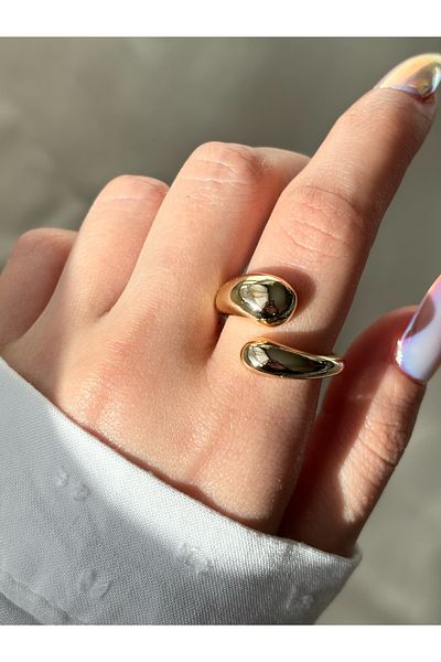 Eylülün Takısı Women's Gold Color Spiral Ring