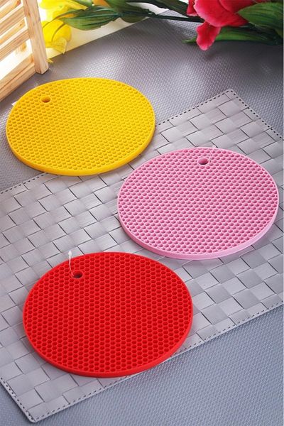 MG HOME 2 Pieces Trivet Honeycomb Griddle Mould Practical Silicone Trivet Silicone Fireproof Non-Stick