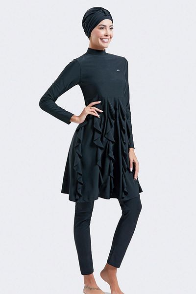 C&City Ολόσωμο μαγιό Hijab 4 τεμαχίων 4051 Μαύρο